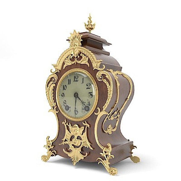 3d model of fireplace clock classic candelabra - Fireplace clock Classic  and candelabra by shop3ds